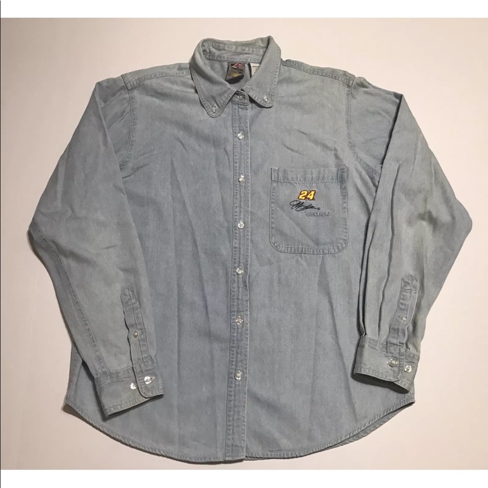 Vintage 90s Nascar Jeff Gordon Denim Button down